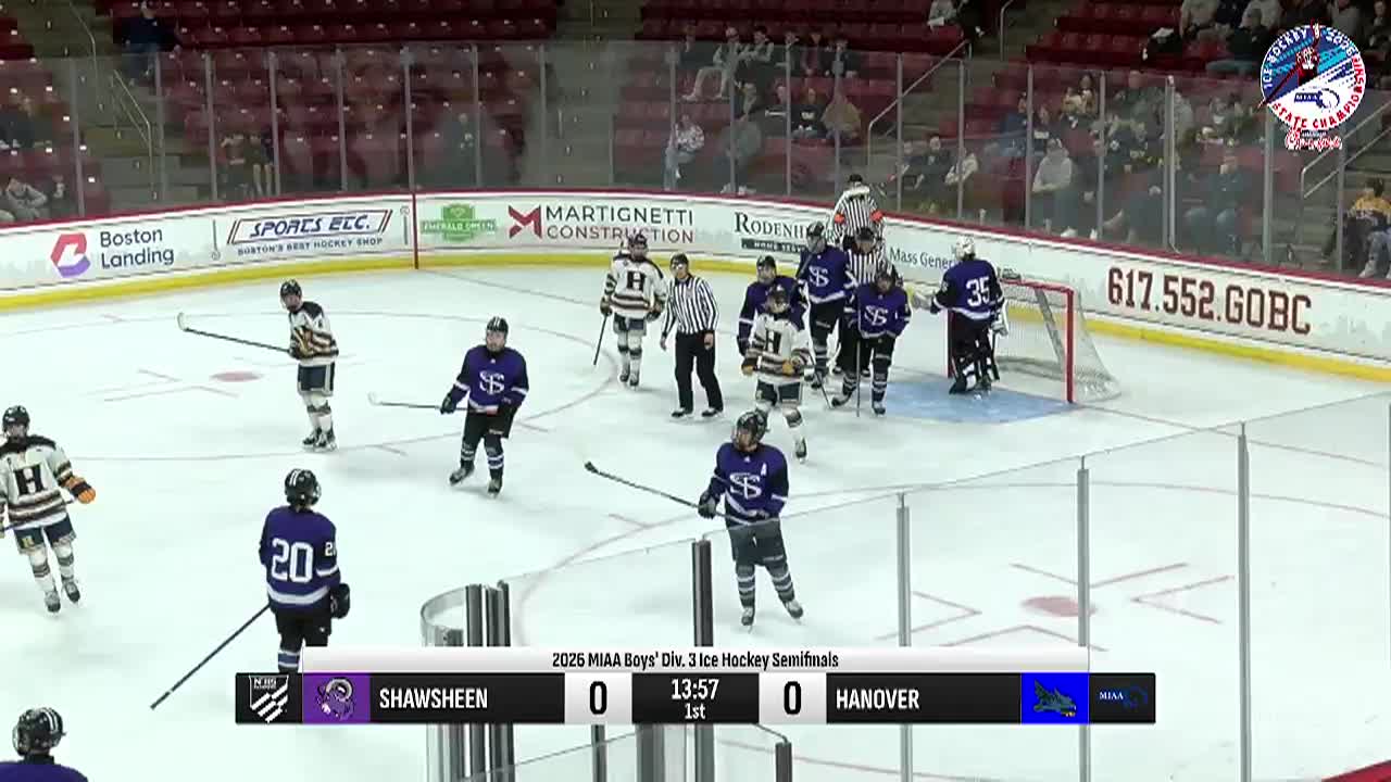 MIAA D3 Boys Hockey Final Four Hanover vs Shawsheen Valley Tech